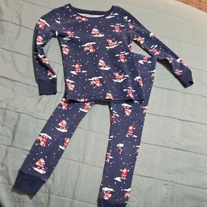 Old Navy Kids Navy Santa Pajama Set